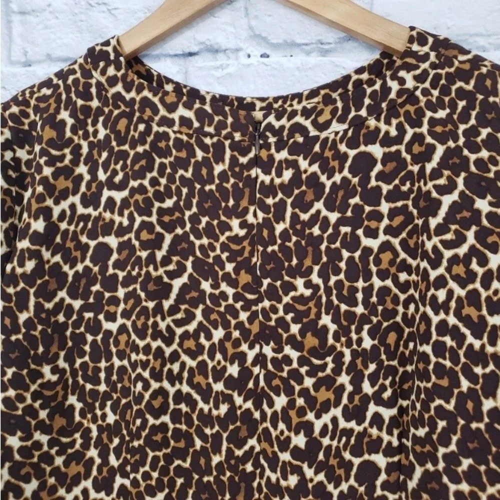 J. Crew crepe shift dress in‎ cat leopard sz 2 NWOT